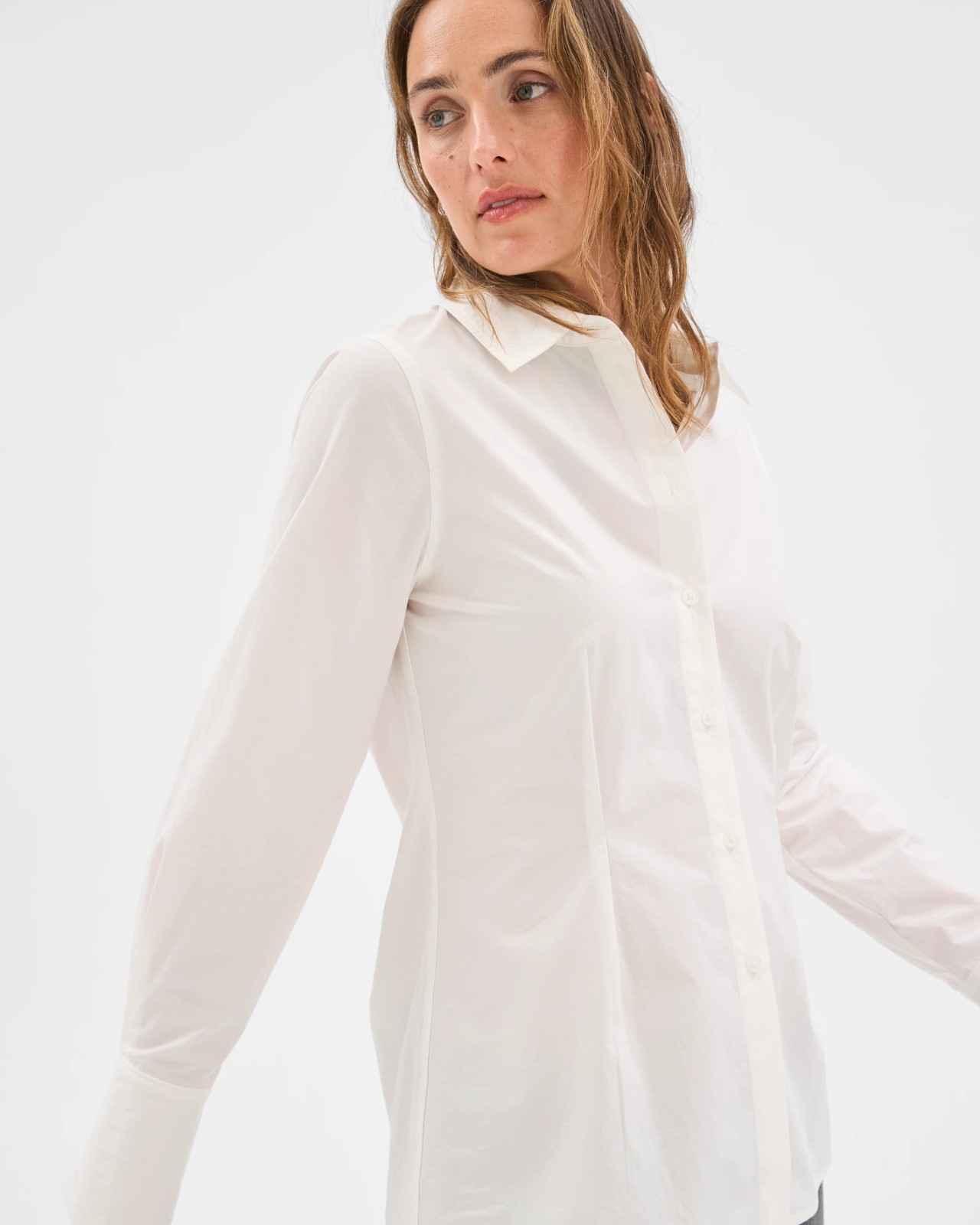 Preview Australian Cotton Tailored Waist Shirt - Pale Oat 4 of 5