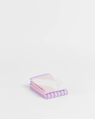 Kids Unicorn Australian Cotton 2 Pack Face Washer - Pale Lilac