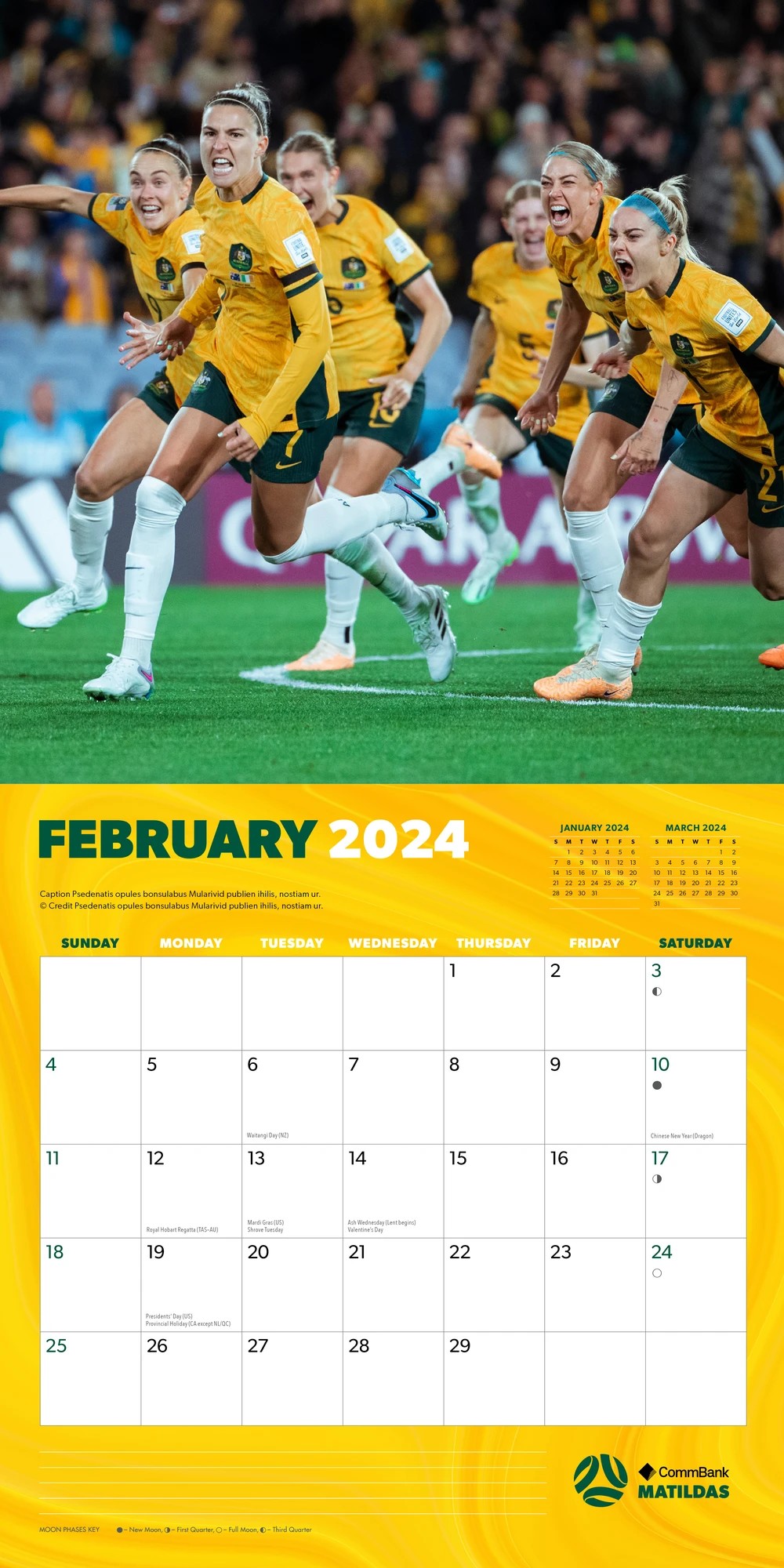 Matildas 2025 Square Calendar Target Australia