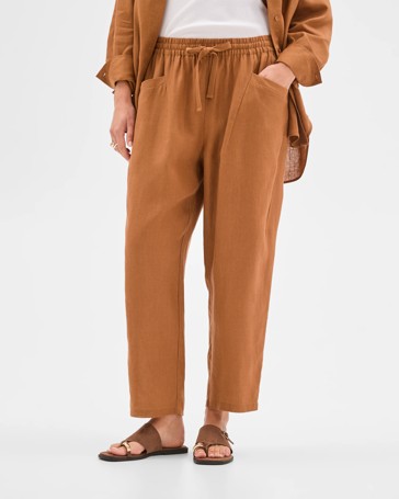 European Linen Tapered Pants