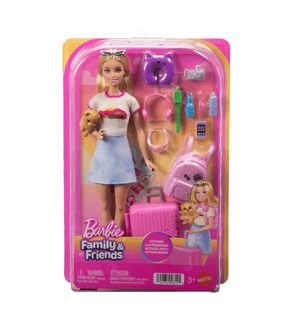 Barbie Doll and Accessories - Malibu Travel Set with Puppy