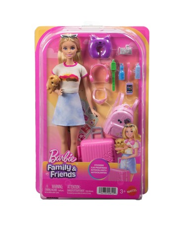 Barbie Doll and Accessories - Malibu Travel Set with Puppy