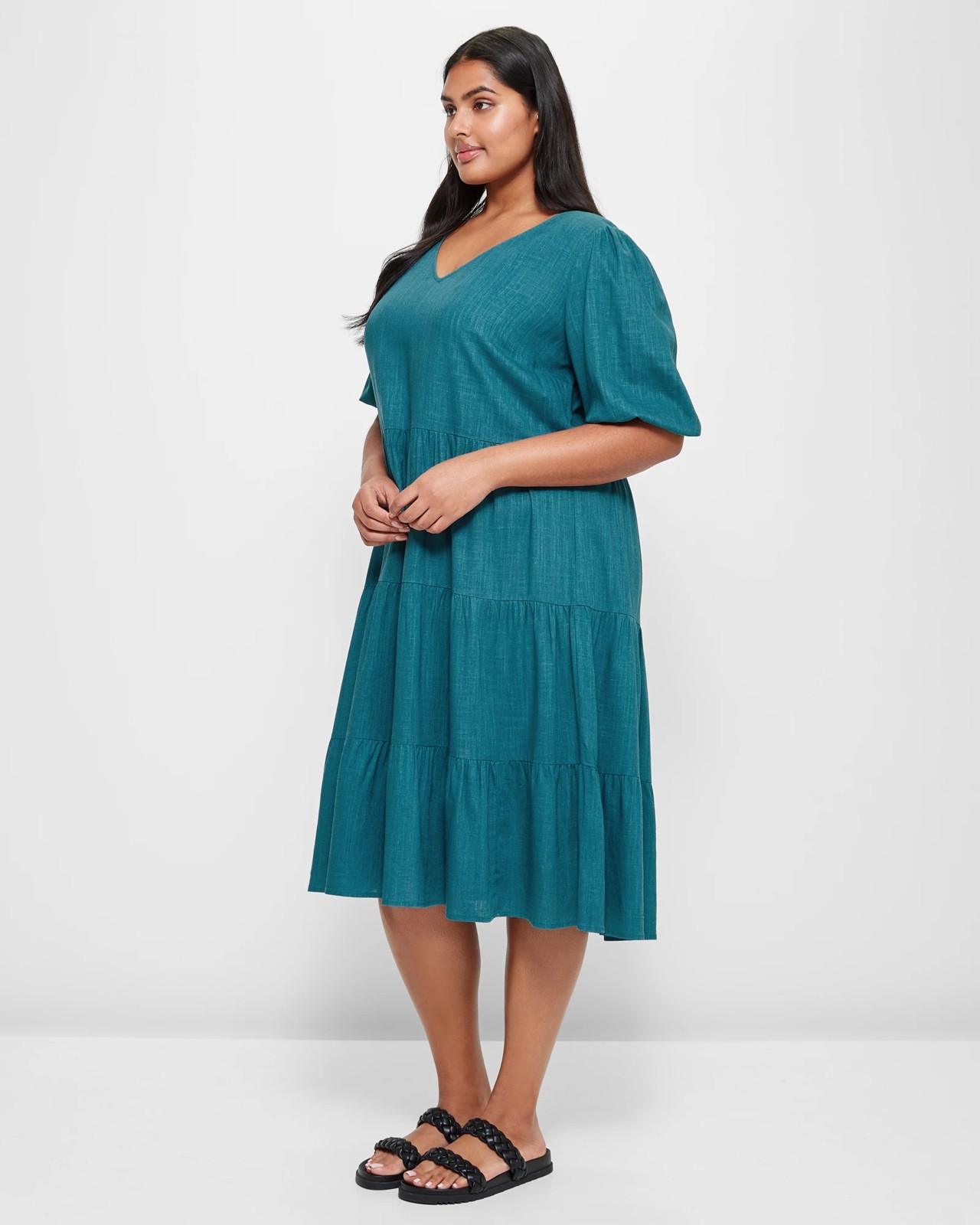 Curve Tiered Midi Dress | Target Australia