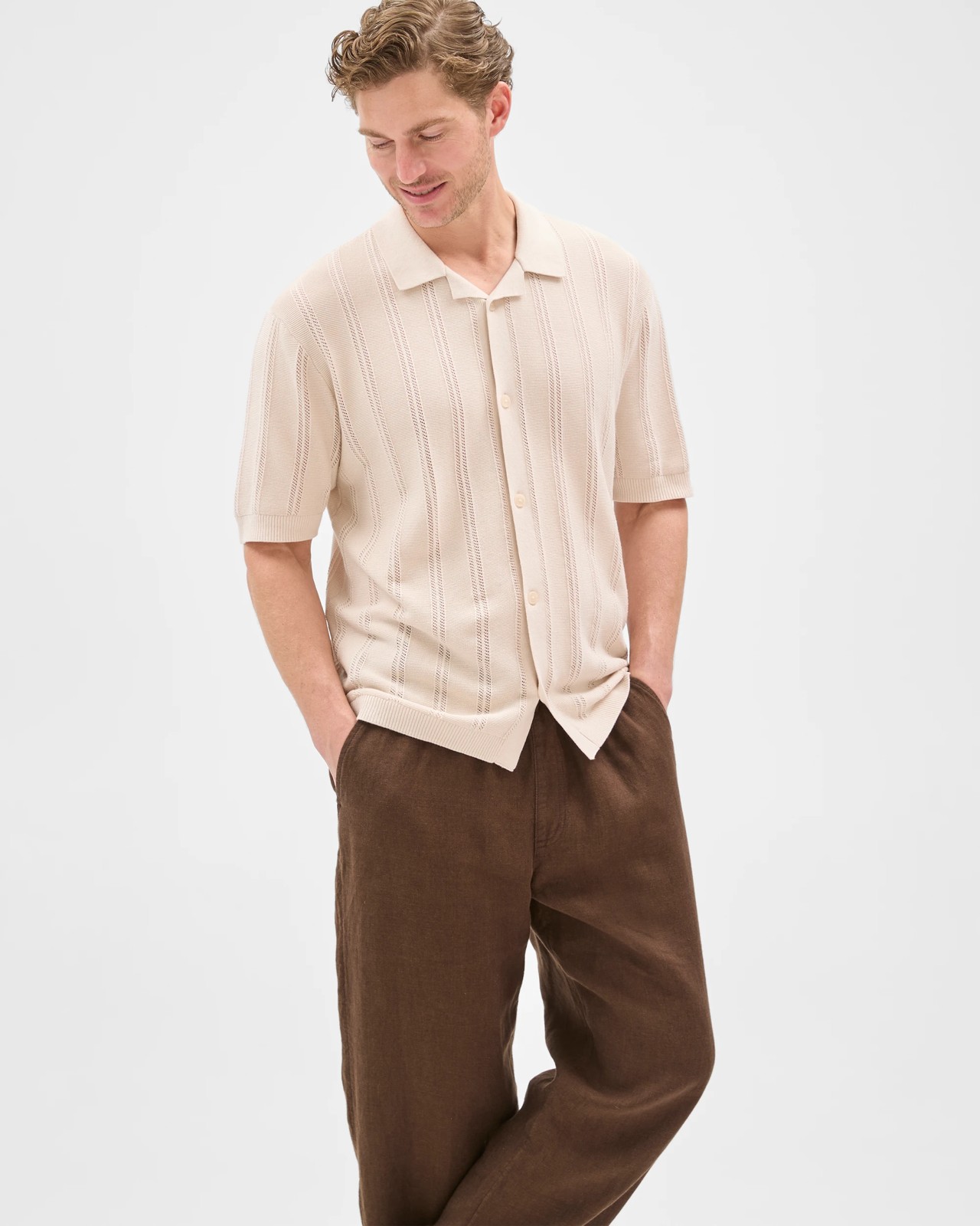European Linen Wide Leg Pants - Truffle 2 of 6