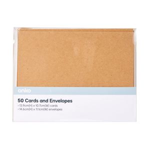 Cards with Envelopes, 50 Pack, Kraft - Anko