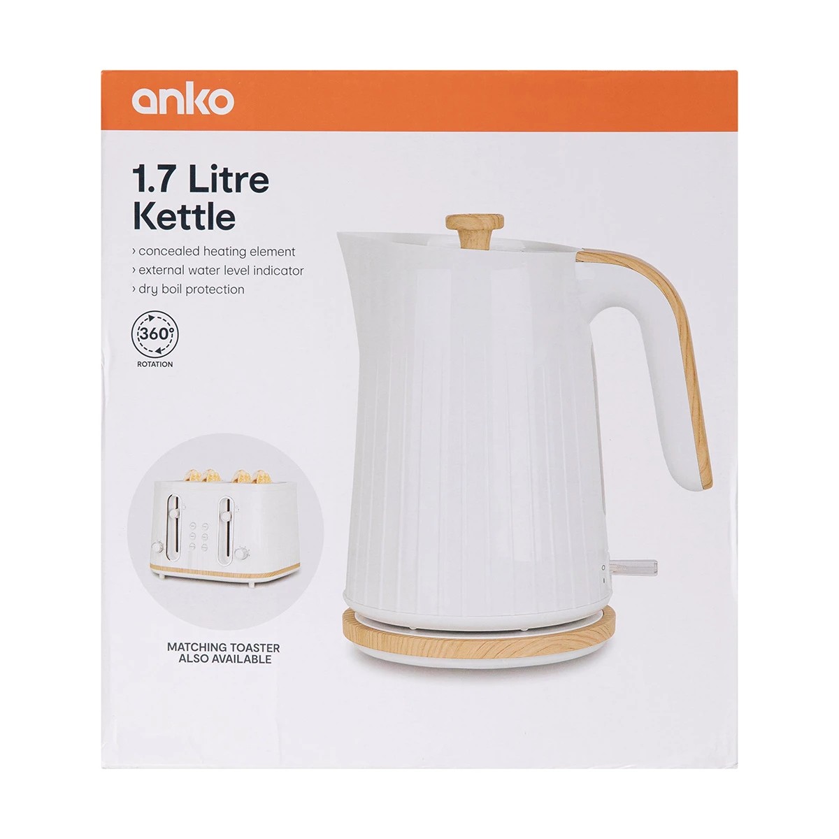 Asda white deals and wood kettle