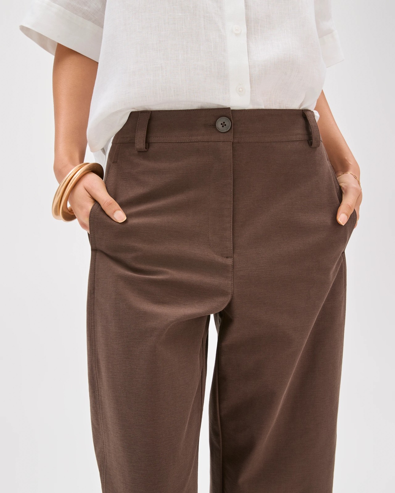 Relaxed Forward Seam Barrel Leg Pants - Coffee Bean 5 of 6
