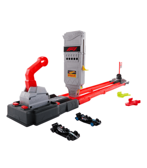 Mattel Hot Wheels Racing Formula 1 Grid Start Track Set & 2 Die-Cast F1 Cars