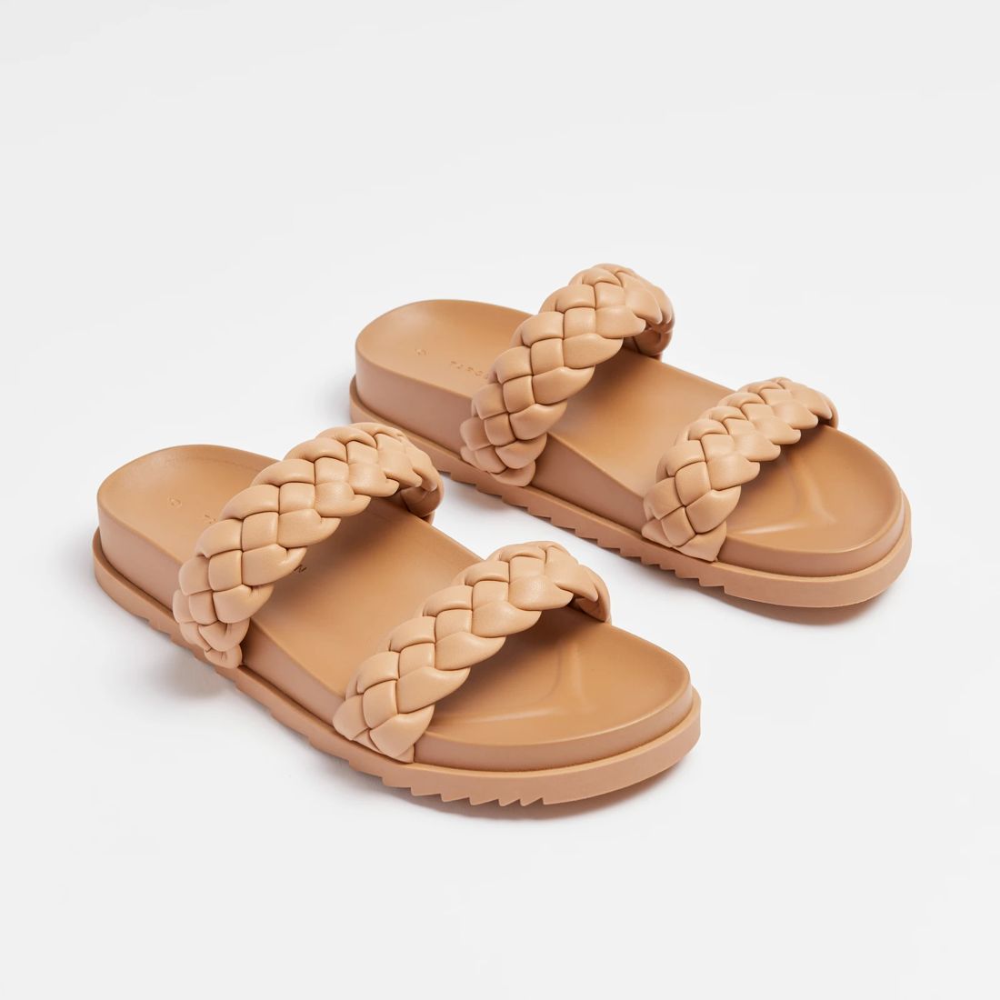 Womens Double Braided Slide Andria Camel Target Australia