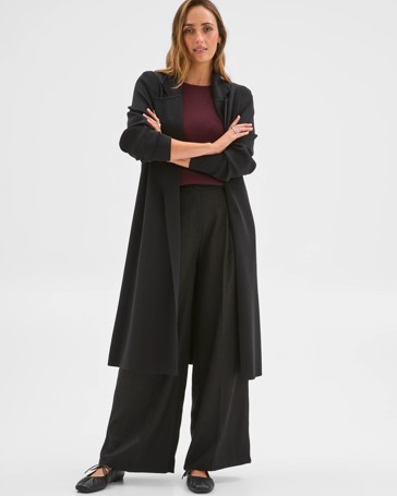 Preview Crepe Knit Midi Length Coat
