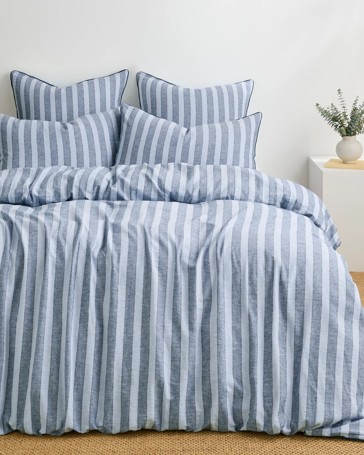 Reid Stripe Linen/Cotton Quilt Cover Set