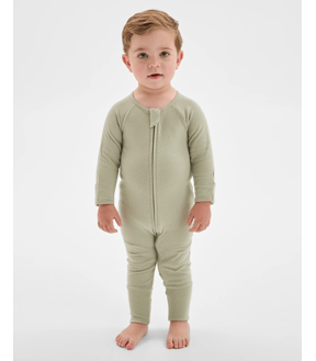 Baby Organic Cotton Pointelle Zip Coverall