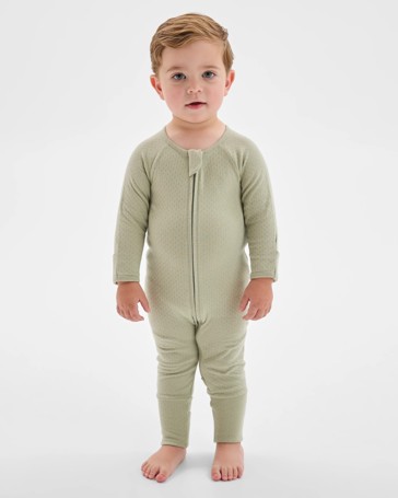 Baby Organic Cotton Pointelle Zip Coverall
