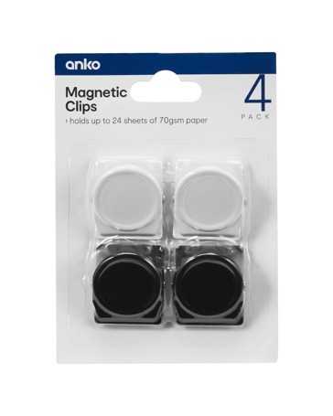 4 Pack Magnetic Clips - Anko