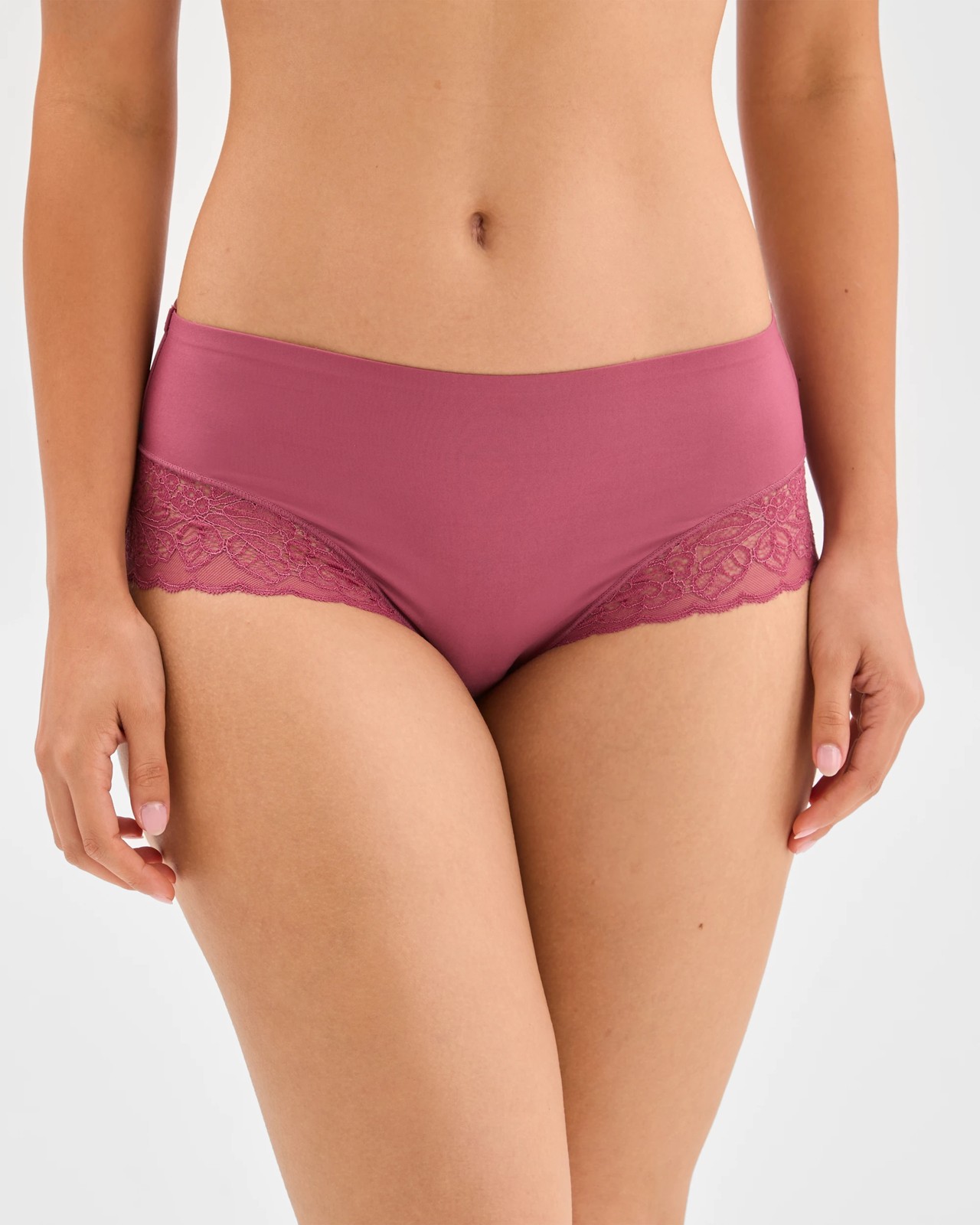 Womens Luna Smooth Touch Lace Bonded Waist Midi Briefs 2 Pack 3 of 4