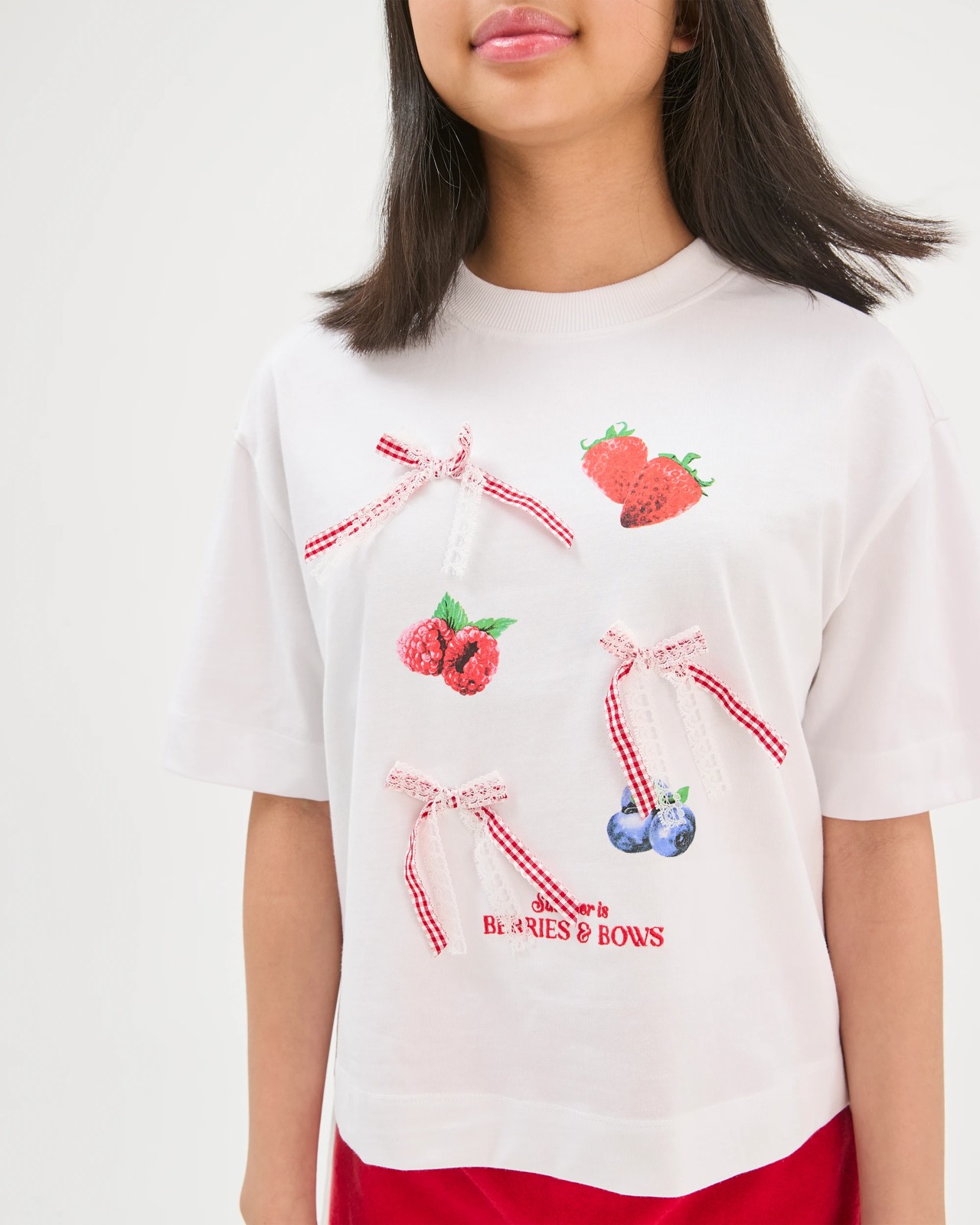 Australian Cotton Heavyweight Boxy T-Shirt - 3D Bows White 3 of 5