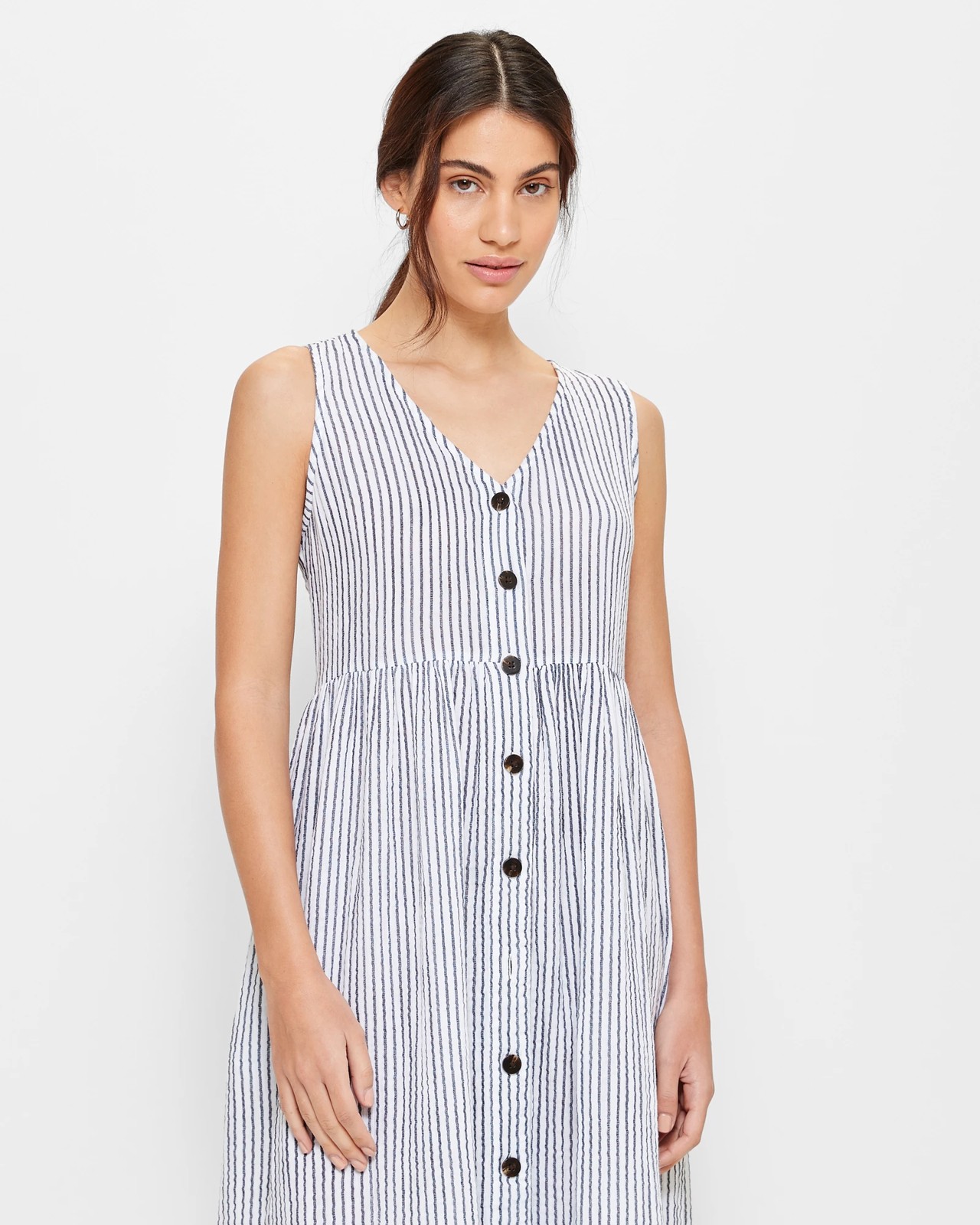 Double Cloth Button Through Midi Dress 2 of 5