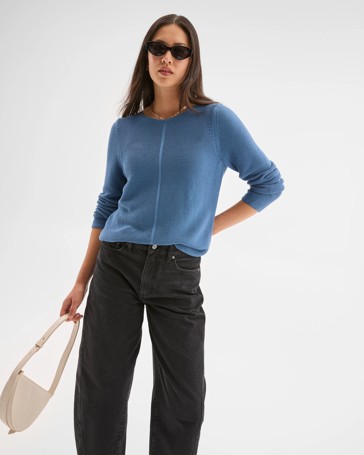 Australian Cotton Blend Ottoman Twist Sweater