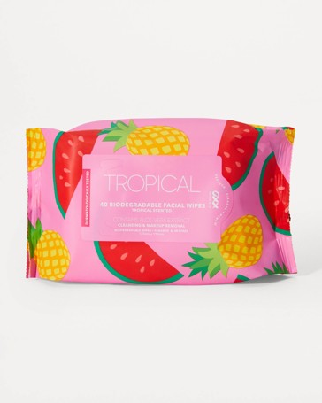 OXX Skincare 40 Pack Biodegradable Facial Wipes - Tropical and Aloe Vera