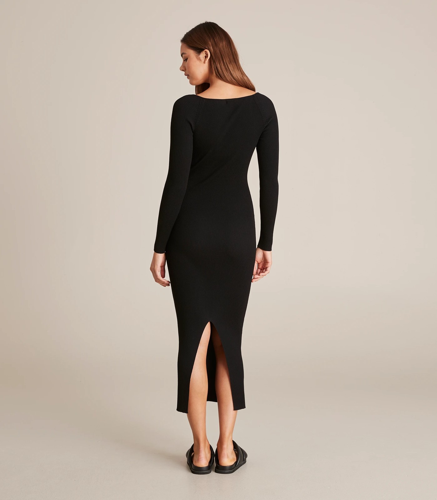 Lily Loves Square Neck Knit Midi Dress