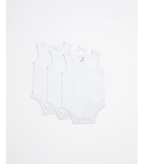 3 Pack Baby Organic Cotton Sleeveless Bodysuits