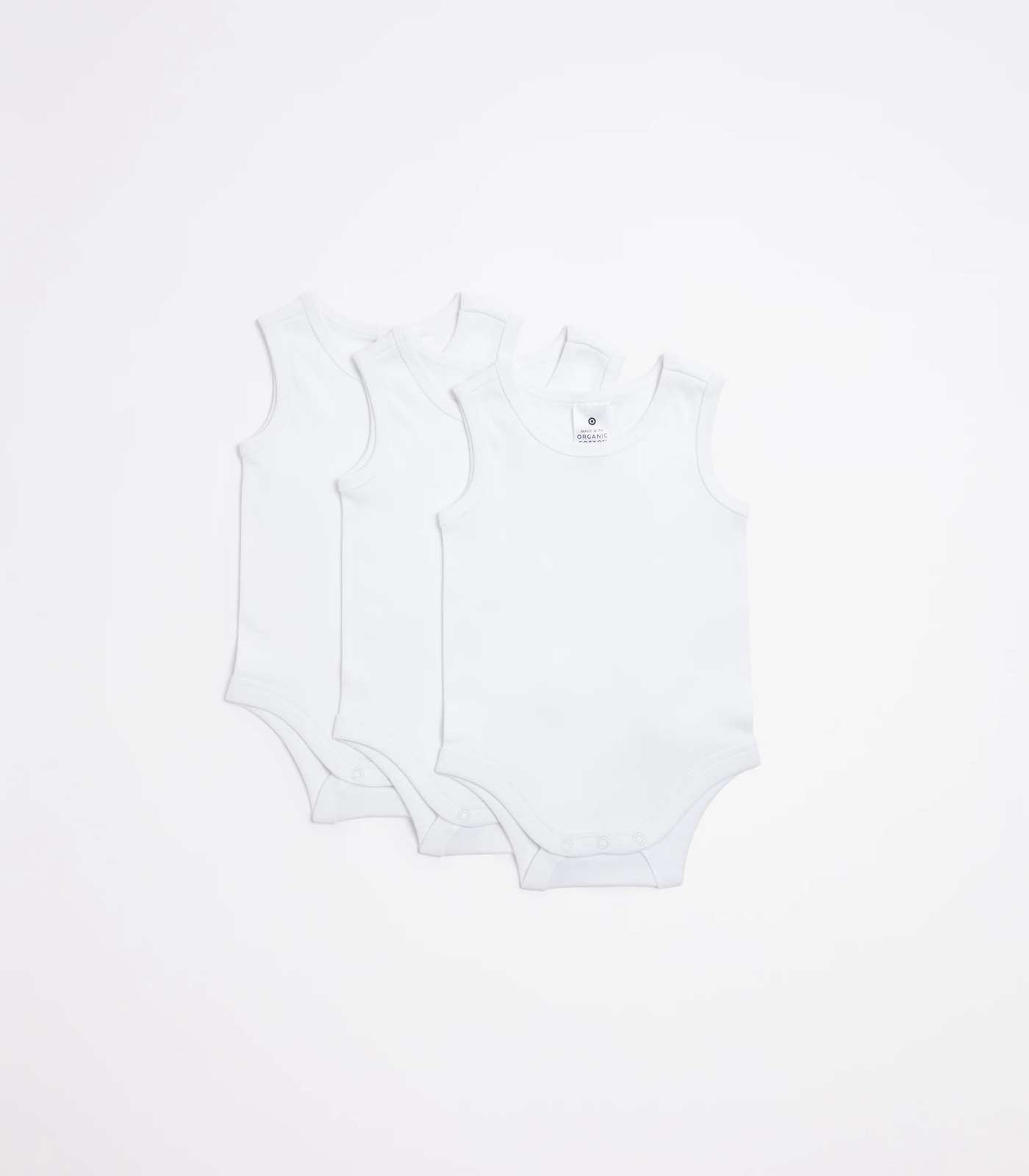 3 Pack Baby Organic Cotton Sleeveless Bodysuits