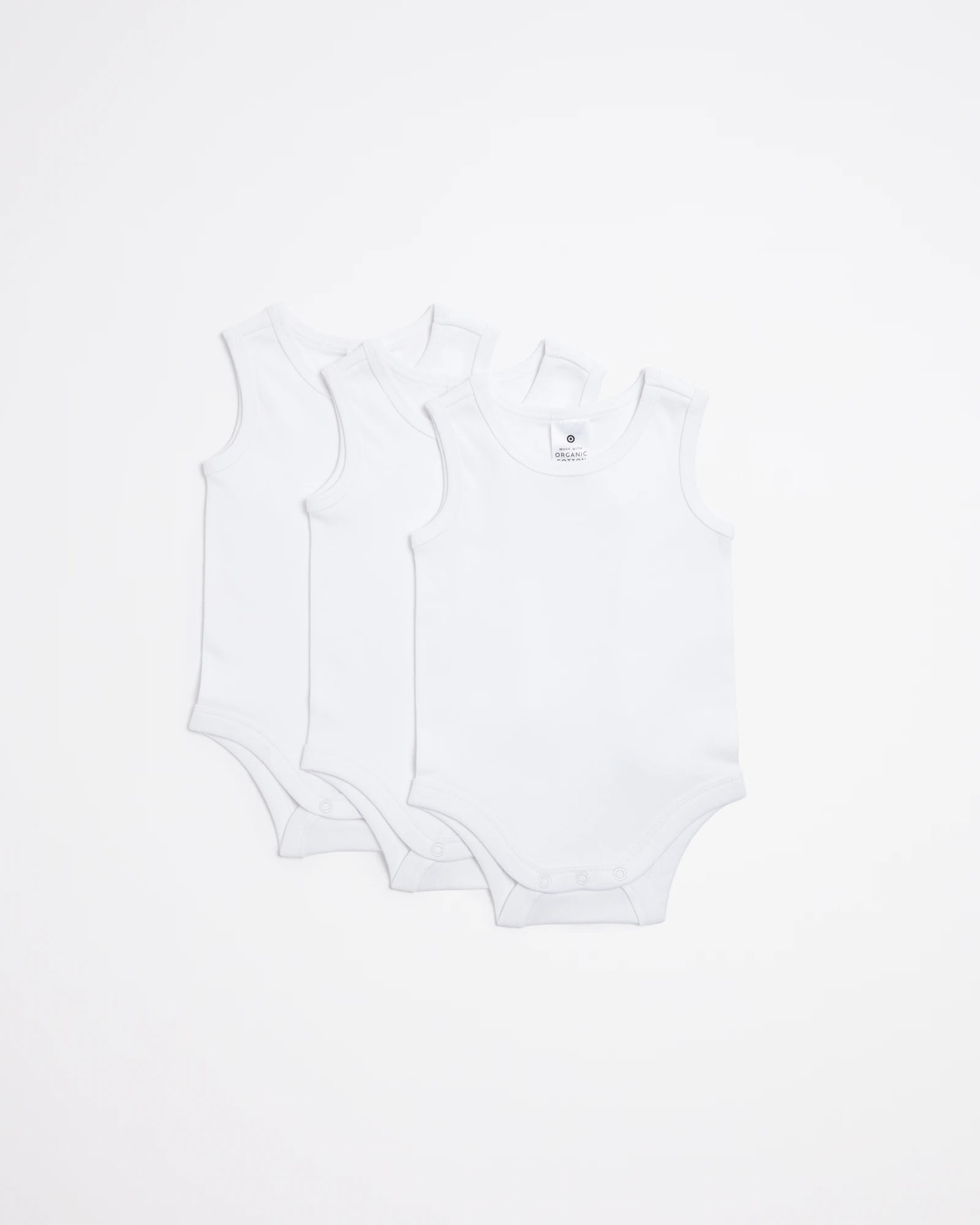 THREE-PACK OF SLEEVELESS BODYSUITS - White