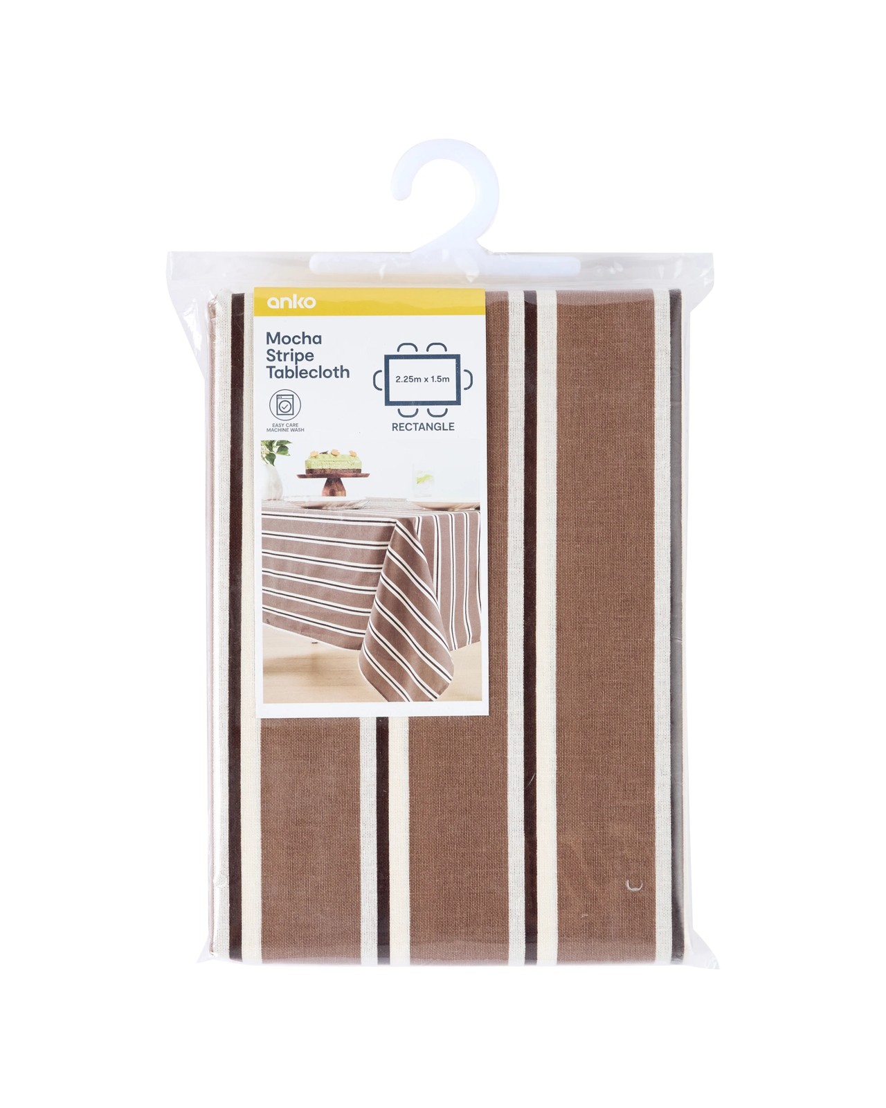 Anko Mocha Stripe Tablecloth 4 of 4