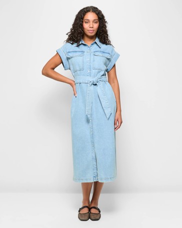 Midi Denim Shirt Dress