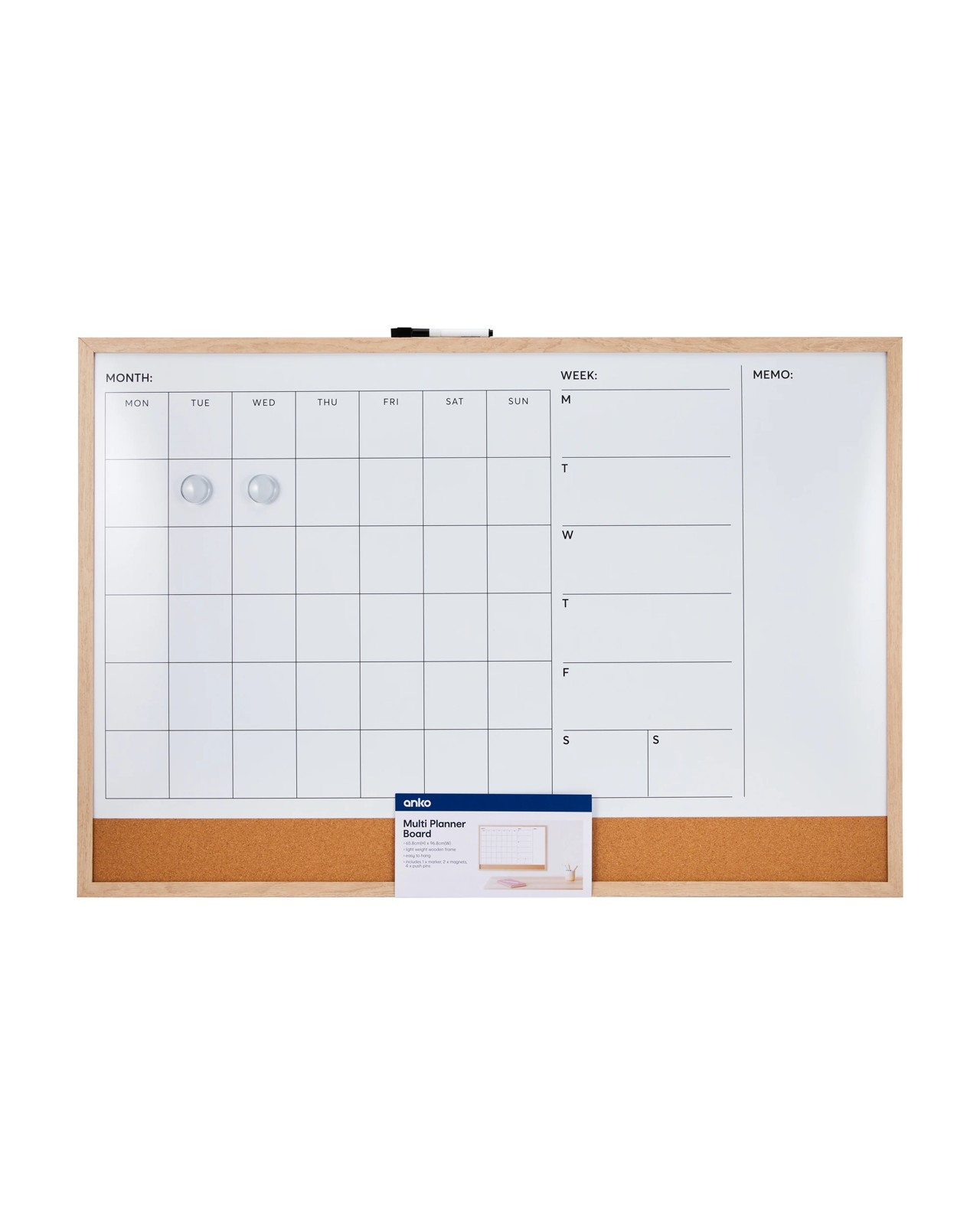 Anko Multi Planner Board 65.8cmx96.8cm 4 of 4