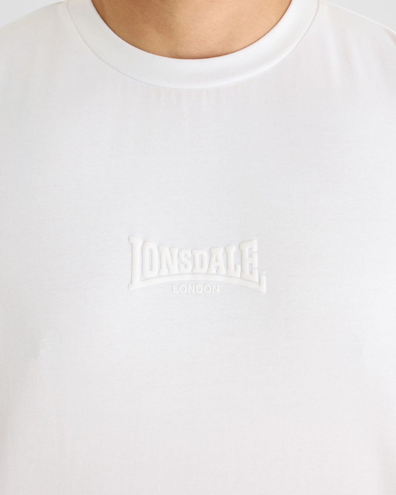 Lonsdale London Plus Size Double Knit Coolmax T-Shirt - White 3 of 5