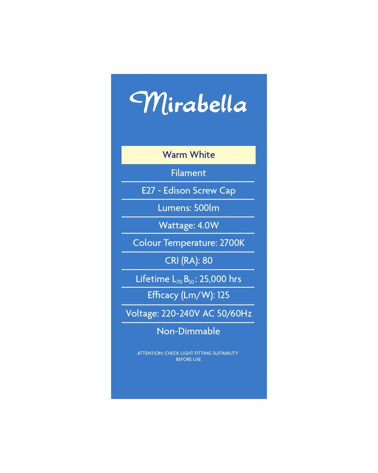 4W LED Filament Warm White GLS Globe - Mirabella 3 of 6