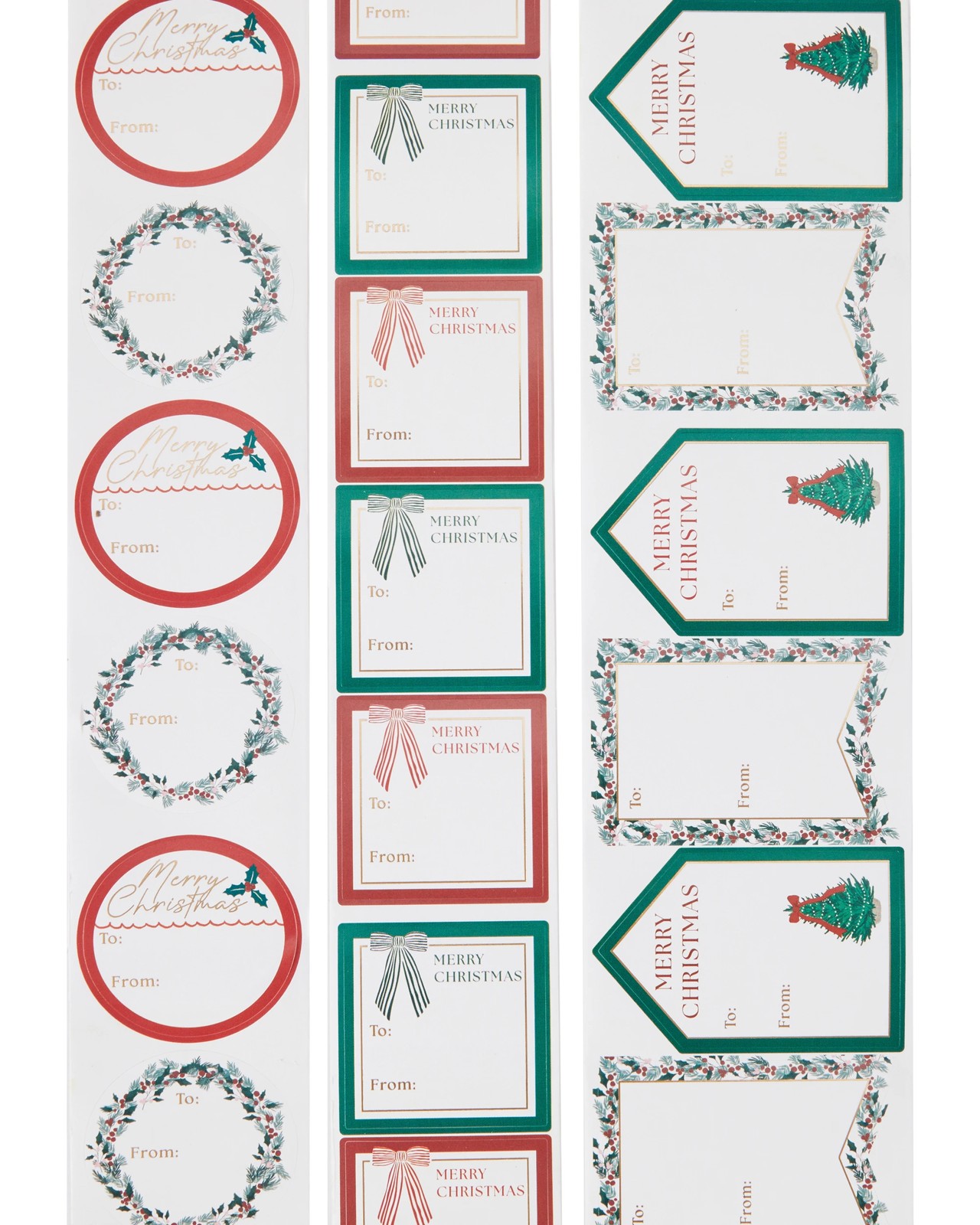 Anko 120 Pack Christmas Sticker Tags Roll - Assorted 3 of 6
