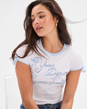 Australian Cotton Graphic Baby Crop T-Shirt - Lily Loves