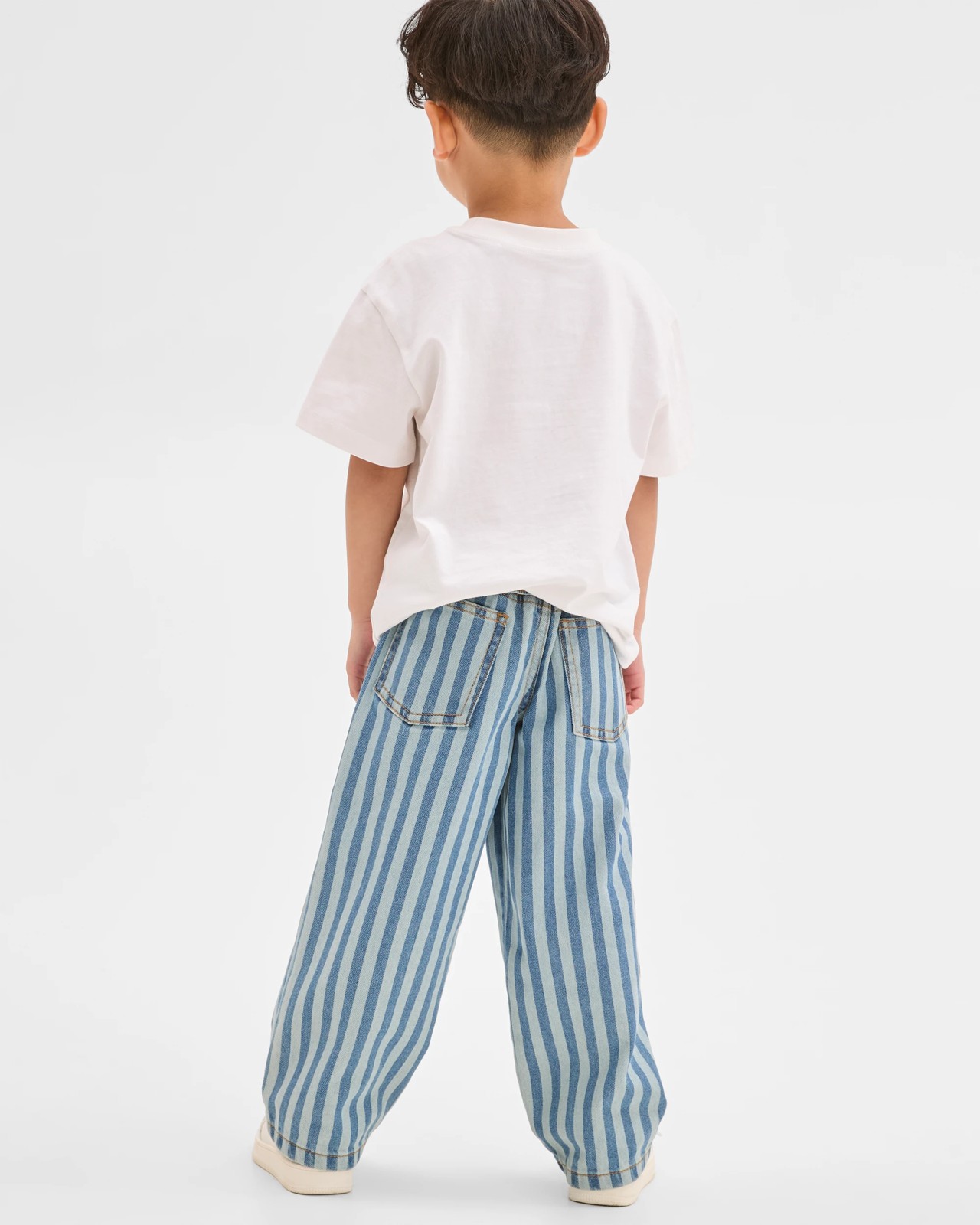 Wide Leg Denim Jeans - Stripe 5 of 5