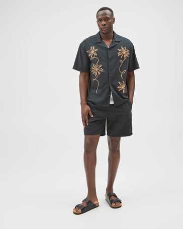 Commons Australian Cotton Short Sleeve Embroidered Boxy Fit Shirt