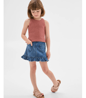 Denim A-Line Fashion Skirt