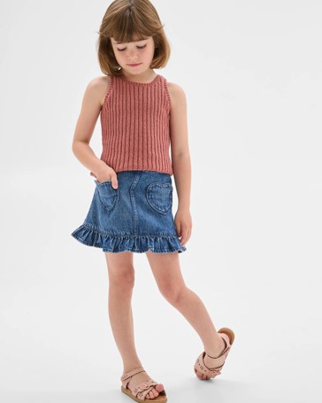 Denim A-Line Fashion Skirt