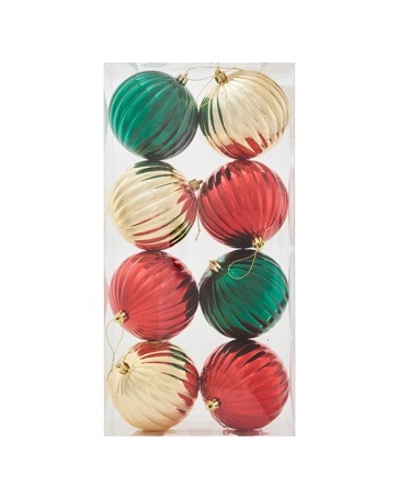 Anko 8 Pack 12cm Traditional Baubles