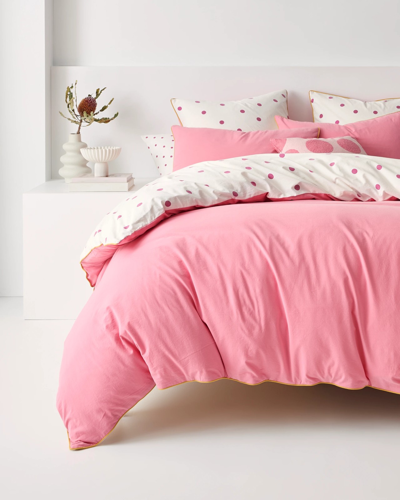Arlo Polka Dot Stonewash Cotton Quilt Cover Set 4 of 6
