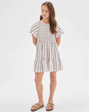 Flutter Sleeve Textured Knit Dress