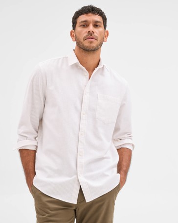 Australian Cotton Blend Brushed Oxford Shirt