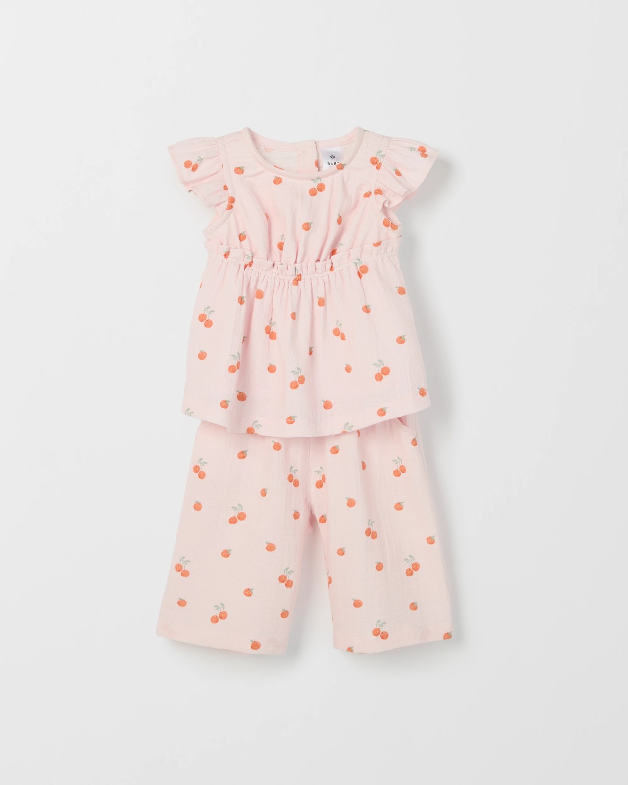 Baby Crinkle Top & Pants 2 Piece Set - Pink 4 of 5