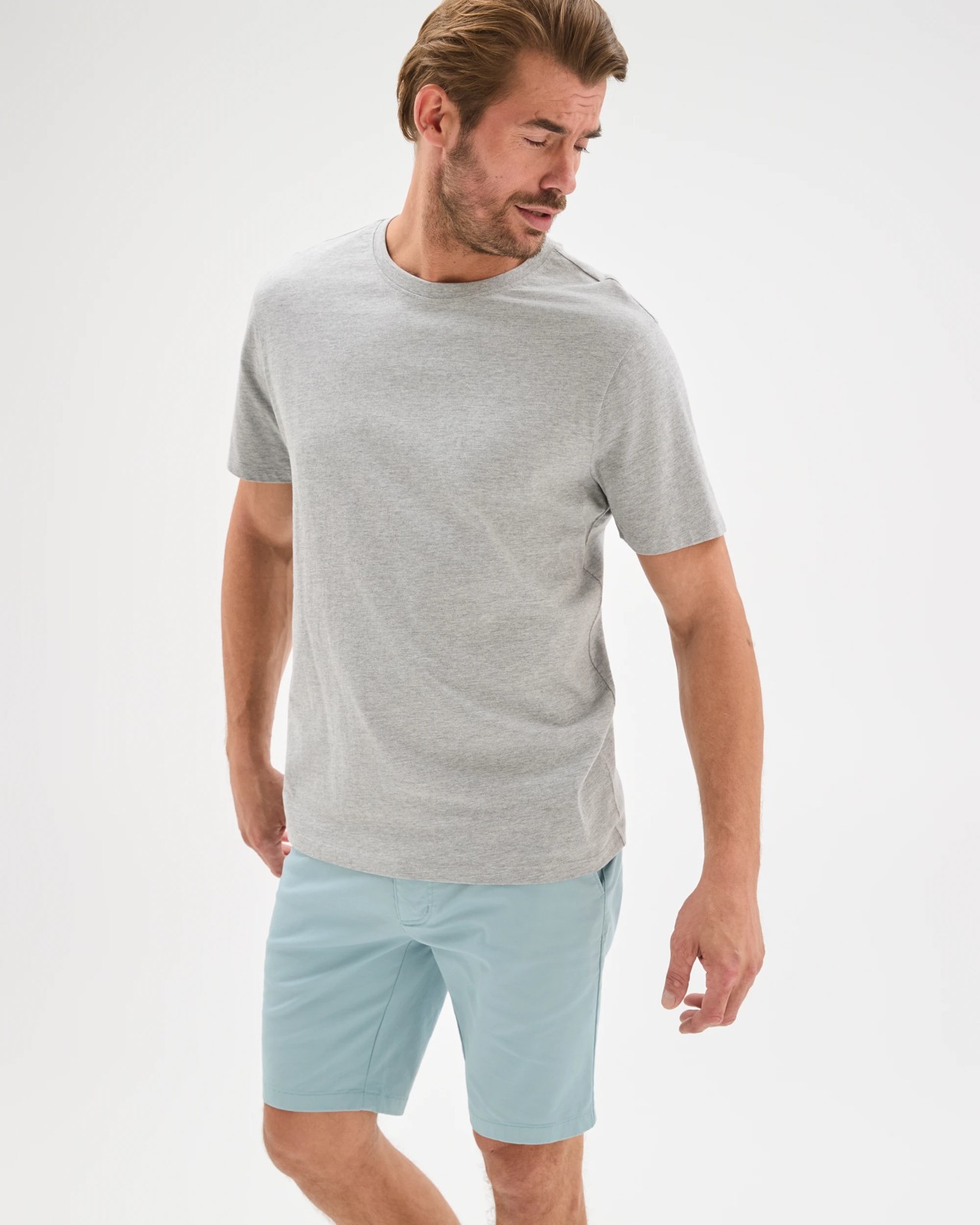 Australian Cotton Slim Chino Shorts - Blue 4 of 5