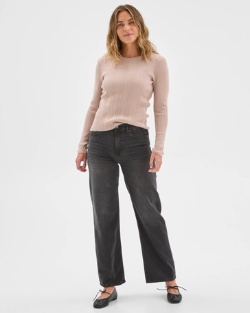 Australian Cotton Blend Variegated Rib Knitted Jumper