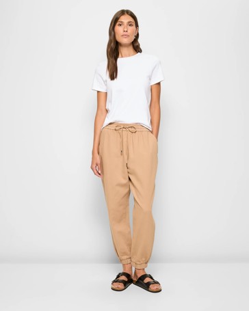 Australian Cotton Elastic Waist Jogger Pants