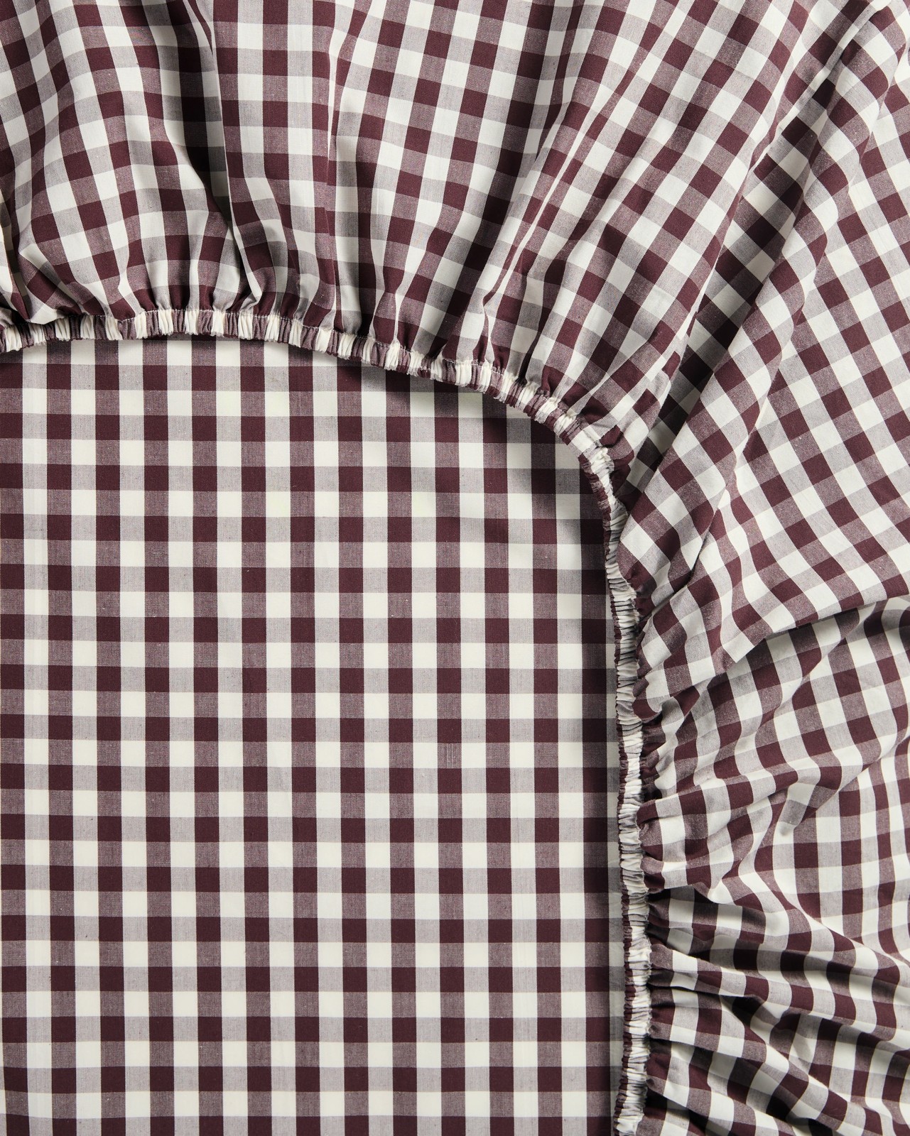 Gingham Australian Cotton Mix & Match Fitted Sheet - Chocolate 3 of 3