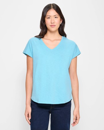 Australian Cotton V-Neck Slub T-Shirt