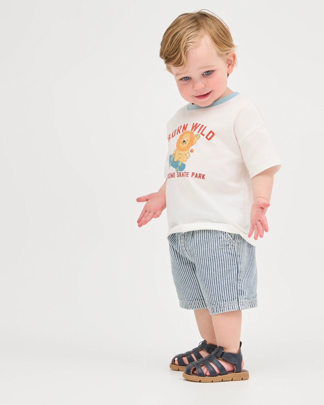 Baby Organic Cotton 3 Pack Relaxed T-Shirts - Roarsome Cloud Dancer 5 of 5