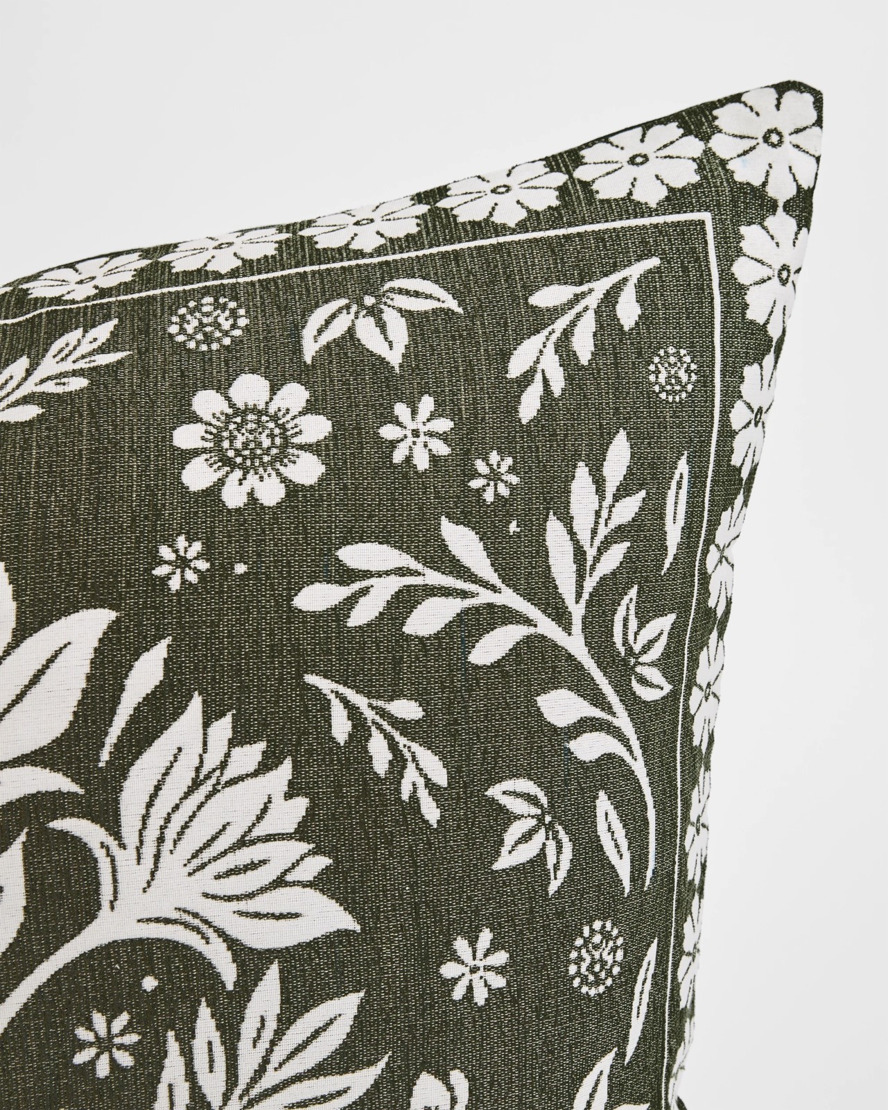 Dixie Boho Chenille European Pillowcase - Olive 3 of 4